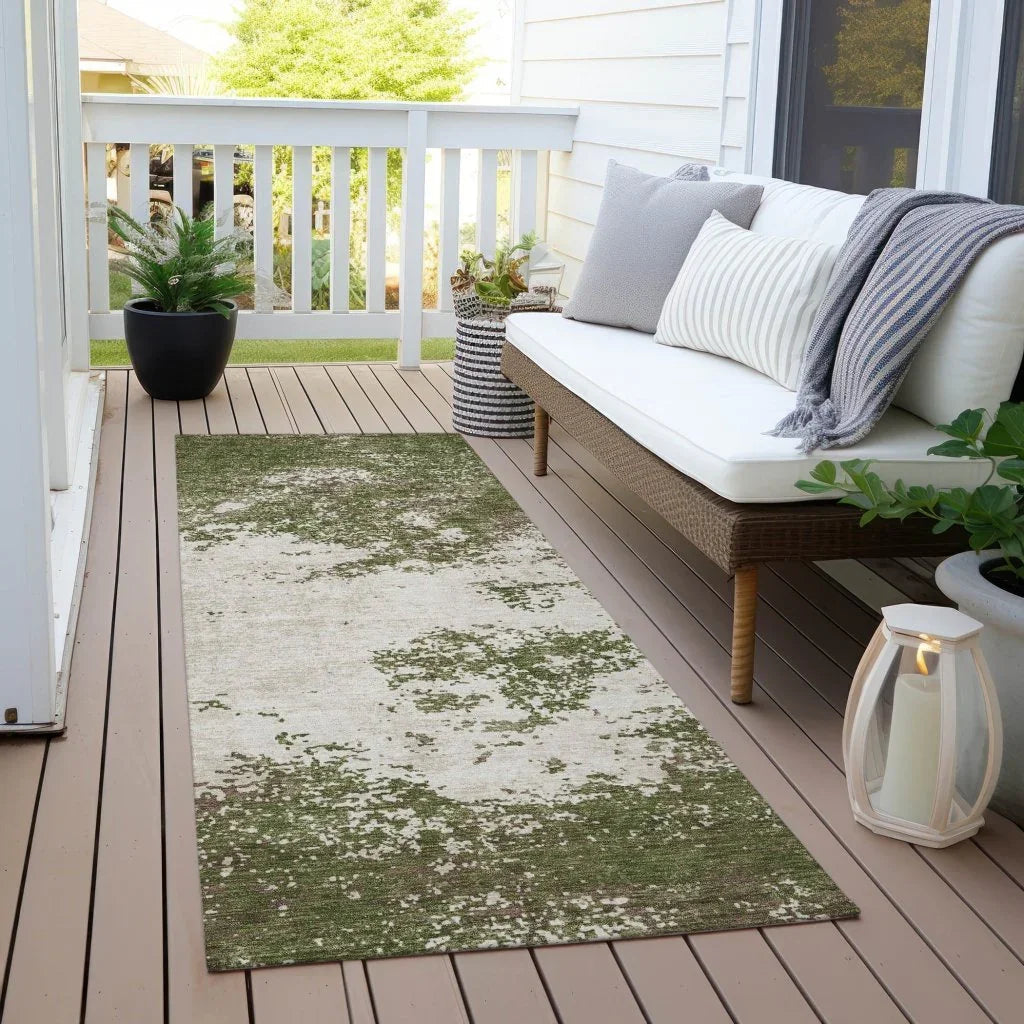 Aera Olive Washable Indoor - Outdoor Rug - LOOMLAN - LOOMLAN Rugs - Outdoor Rugs