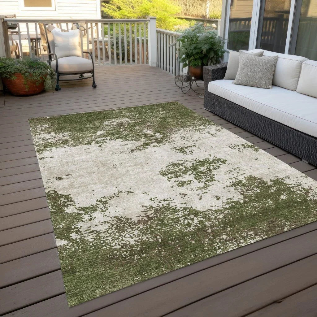 Aera Olive Washable Indoor - Outdoor Rug - LOOMLAN - LOOMLAN Rugs - Outdoor Rugs