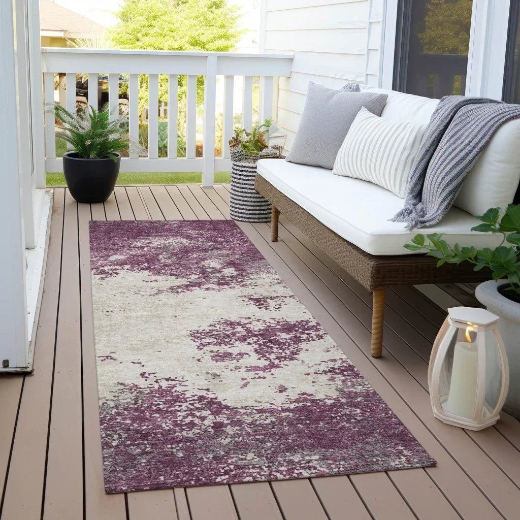 Aera Purple Washable Indoor - Outdoor Rug - LOOMLAN - LOOMLAN Rugs - Outdoor Rugs