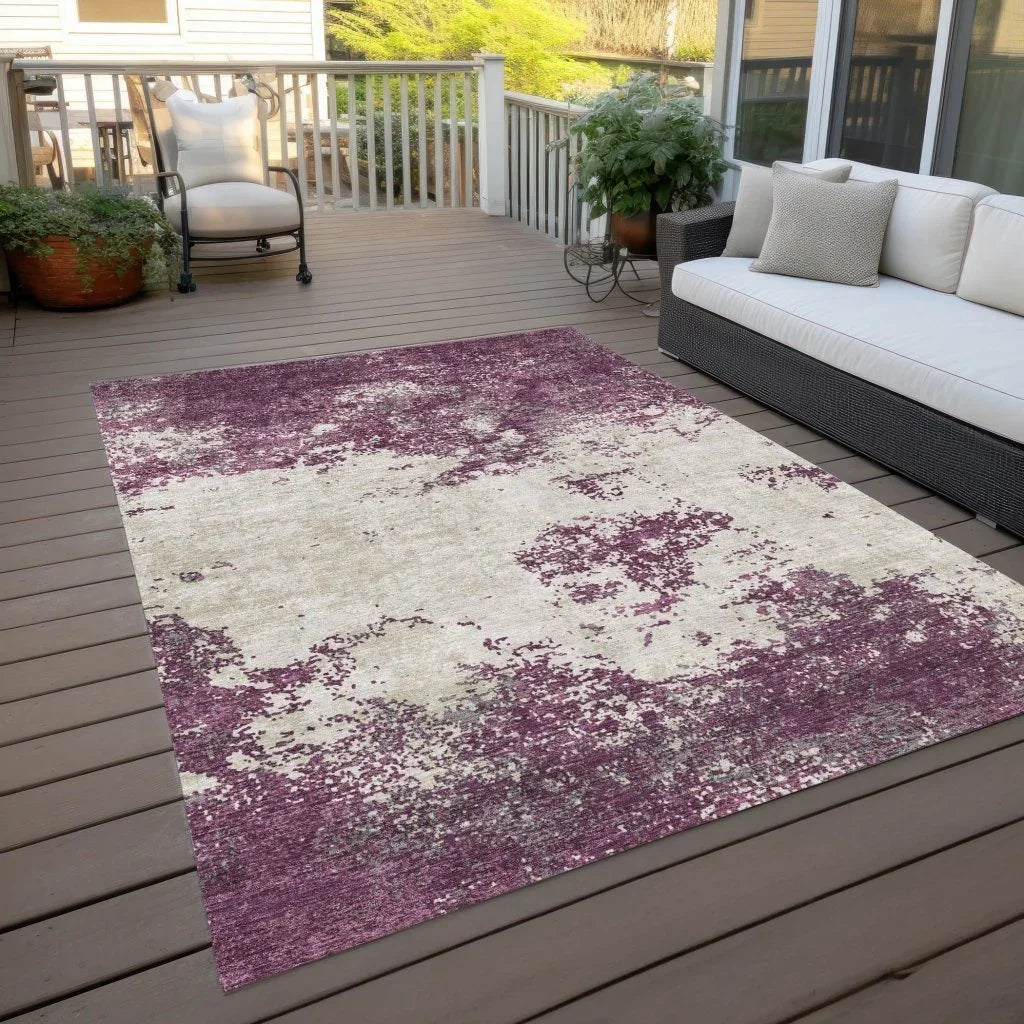 Aera Purple Washable Indoor - Outdoor Rug - LOOMLAN - LOOMLAN Rugs - Outdoor Rugs