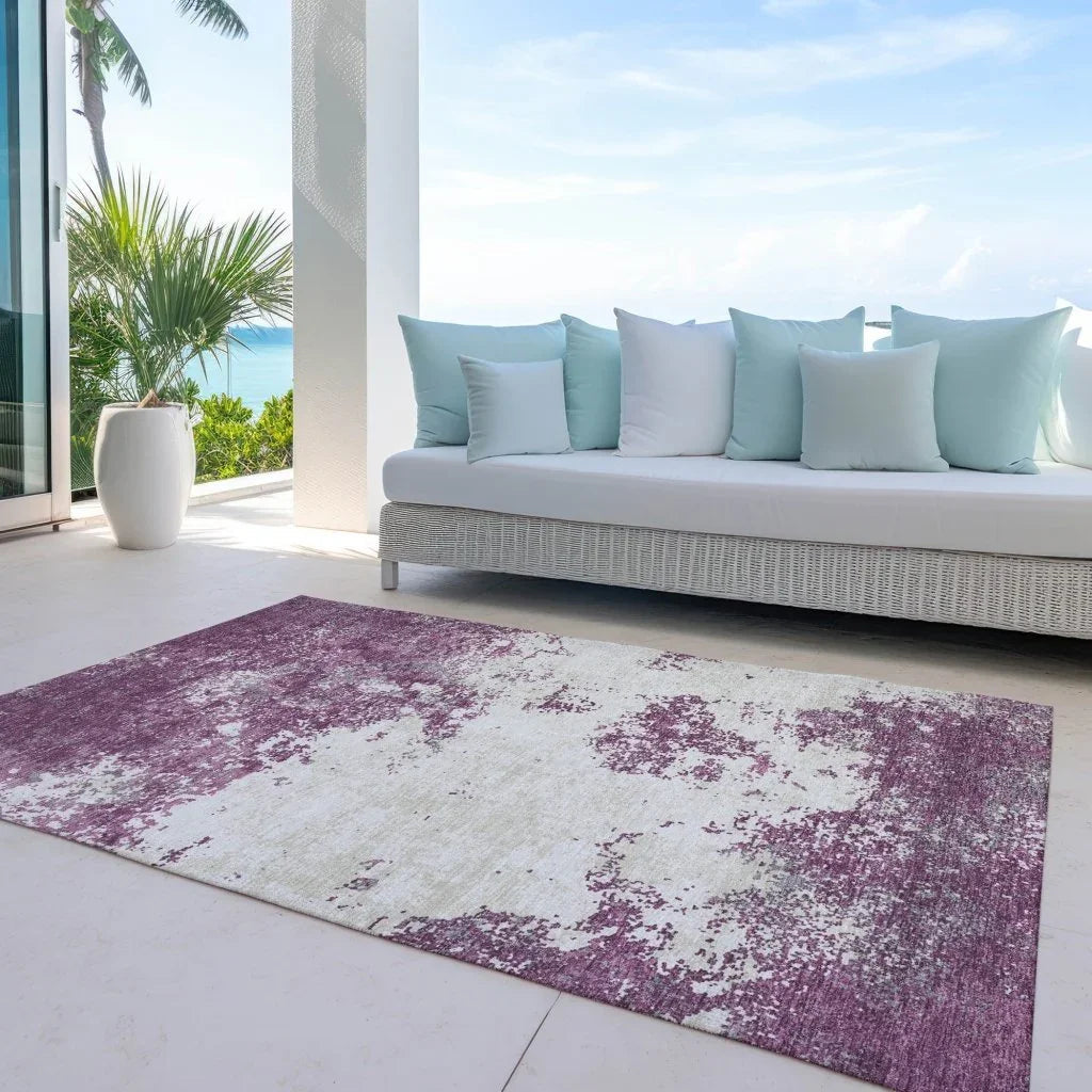 Aera Purple Washable Indoor - Outdoor Rug - LOOMLAN - LOOMLAN Rugs - Outdoor Rugs