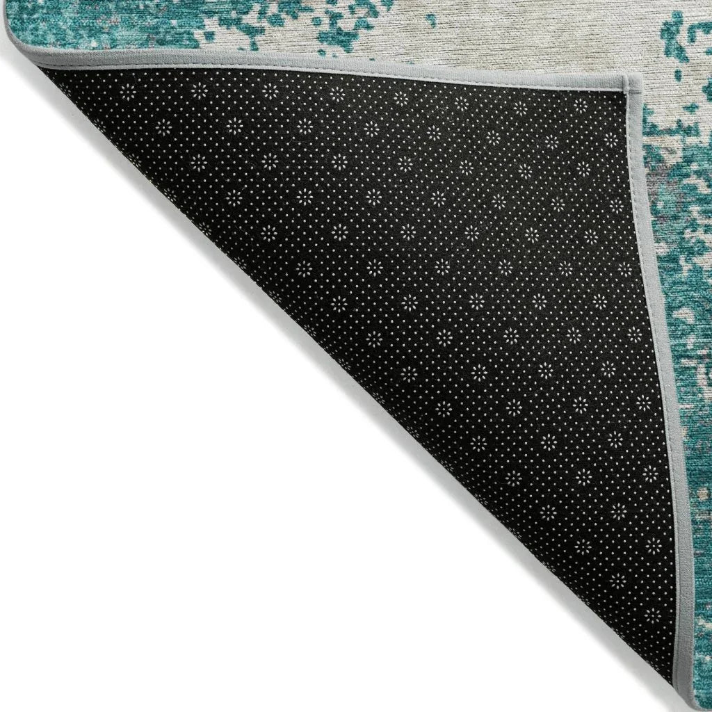 LOOMLAN Rugs Aera Teal Washable Indoor-Outdoor Rug