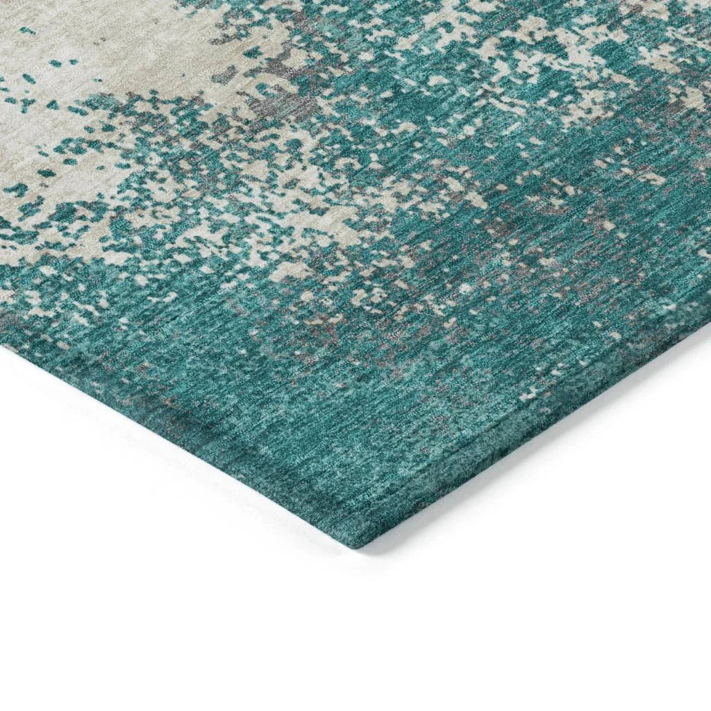 LOOMLAN Rugs Aera Teal Washable Indoor-Outdoor Rug