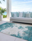 LOOMLAN Rugs Aera Teal Washable Indoor-Outdoor Rug