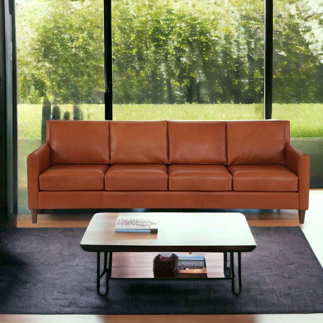 Aero Top Grain 4 Seat Leather Sofa Custom Made to Order - Uptown Sebastian