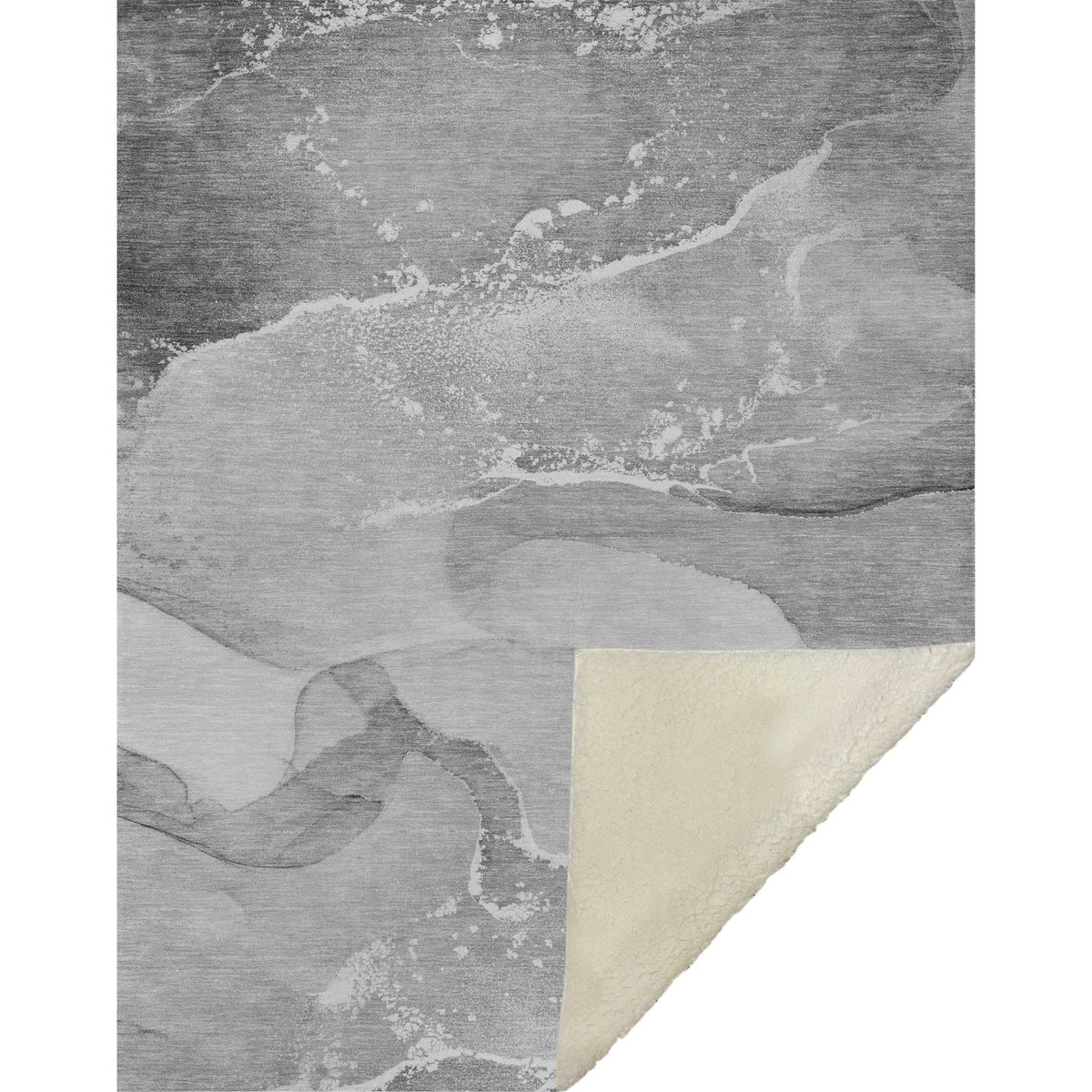 Muted Whispers Grey Washable Indoor-Outdoor Rug