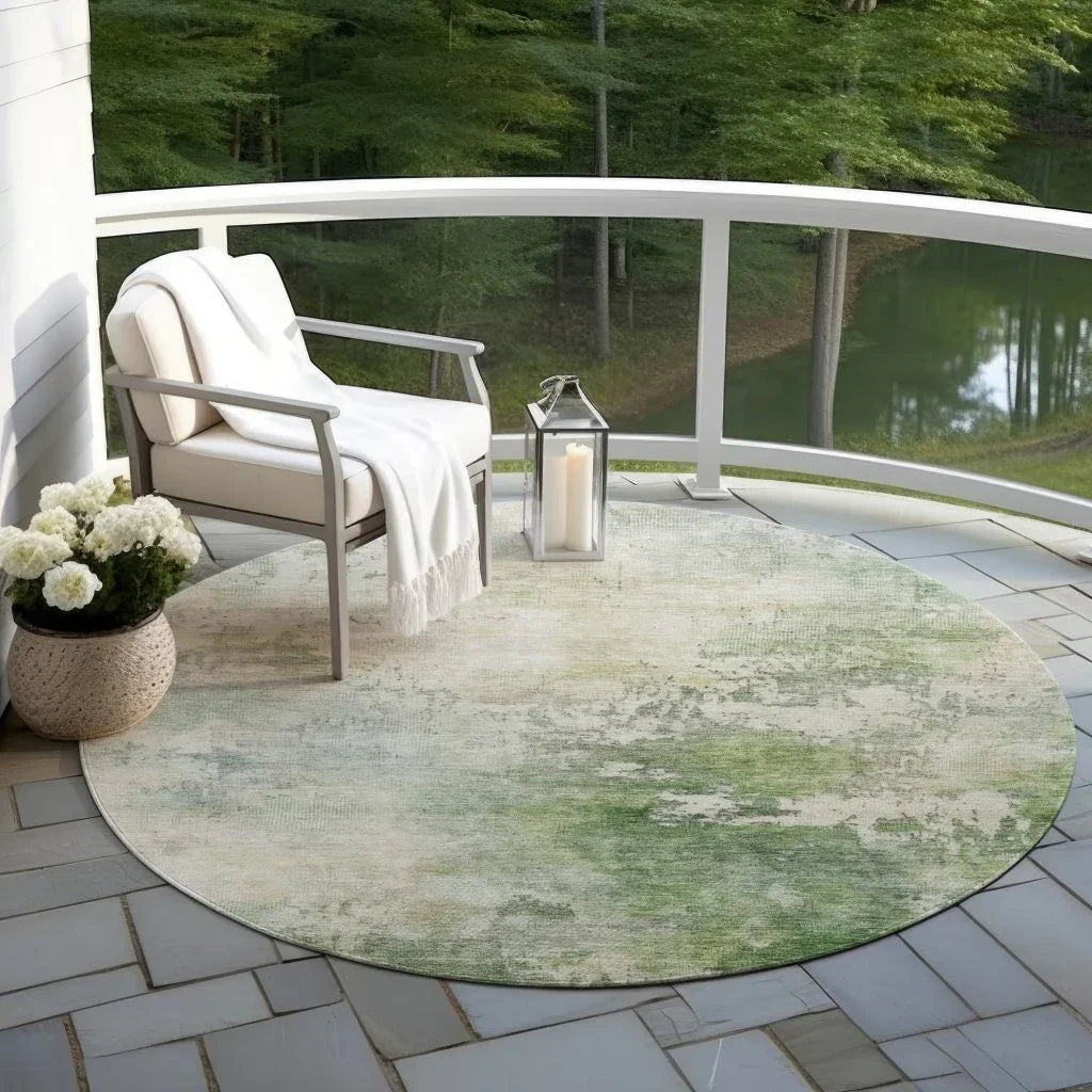 LOOMLAN Rugs Agatha Green Washable Indoor-Outdoor Rug