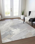 LOOMLAN Rugs Ahmira Ivory Washable Indoor-Outdoor Rug