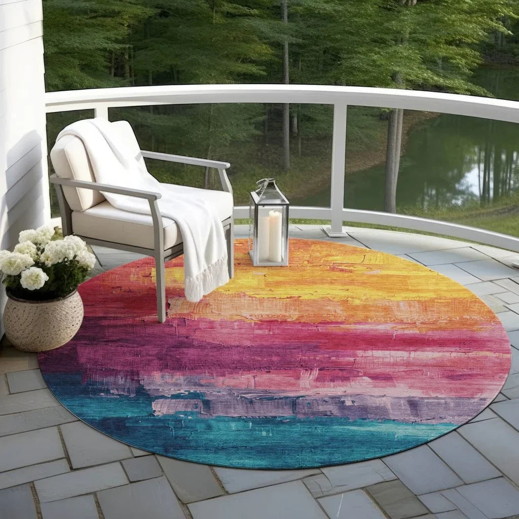 LOOMLAN Rugs Alderra Red Washable Indoor-Outdoor Rug