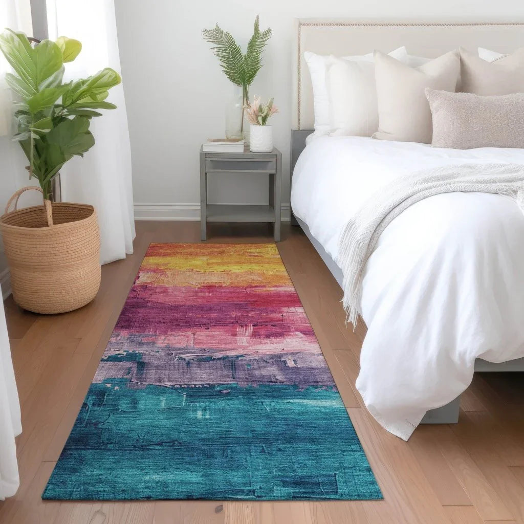 LOOMLAN Rugs Alderra Red Washable Indoor-Outdoor Rug