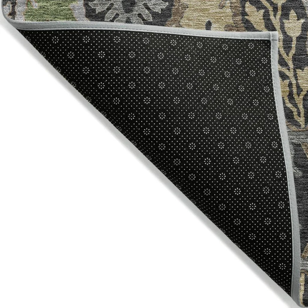 LOOMLAN Rugs Alfreda Black Washable Indoor-Outdoor Rug