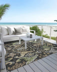 LOOMLAN Rugs Alfreda Black Washable Indoor-Outdoor Rug