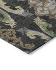 LOOMLAN Rugs Alfreda Black Washable Indoor-Outdoor Rug