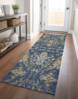 LOOMLAN Rugs Alfreda Blue Washable Indoor-Outdoor Rug