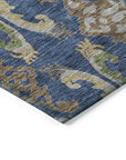 LOOMLAN Rugs Alfreda Blue Washable Indoor-Outdoor Rug