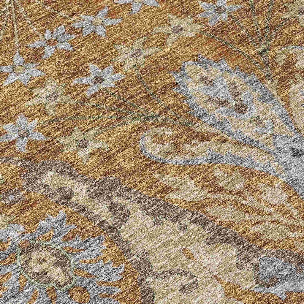 LOOMLAN Rugs Alfreda Orange Washable Indoor-Outdoor Rug