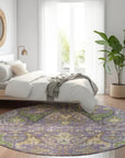 LOOMLAN Rugs Alfreda Purple Washable Indoor-Outdoor Rug
