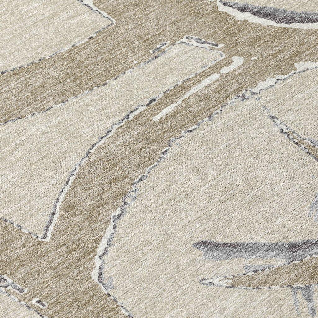 LOOMLAN Rugs Aloura Beige Washable Indoor-Outdoor Rug