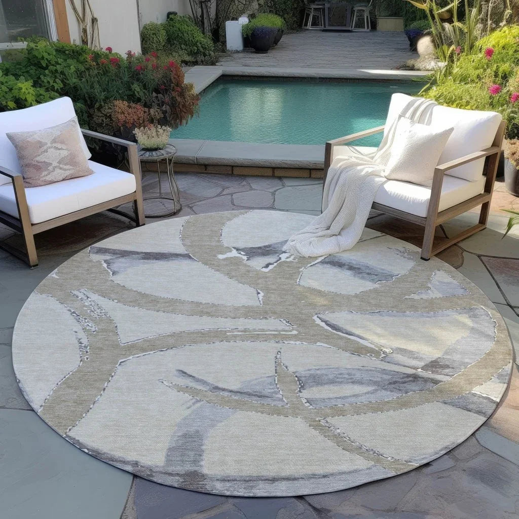 LOOMLAN Rugs Aloura Beige Washable Indoor-Outdoor Rug