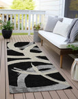 LOOMLAN Rugs Aloura Black Washable Indoor-Outdoor Rug