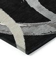 LOOMLAN Rugs Aloura Black Washable Indoor-Outdoor Rug