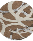 LOOMLAN Rugs Aloura Brown Washable Indoor-Outdoor Rug