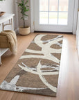 LOOMLAN Rugs Aloura Brown Washable Indoor-Outdoor Rug