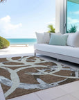 LOOMLAN Rugs Aloura Brown Washable Indoor-Outdoor Rug