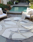 LOOMLAN Rugs Aloura Ivory Washable Indoor-Outdoor Rug