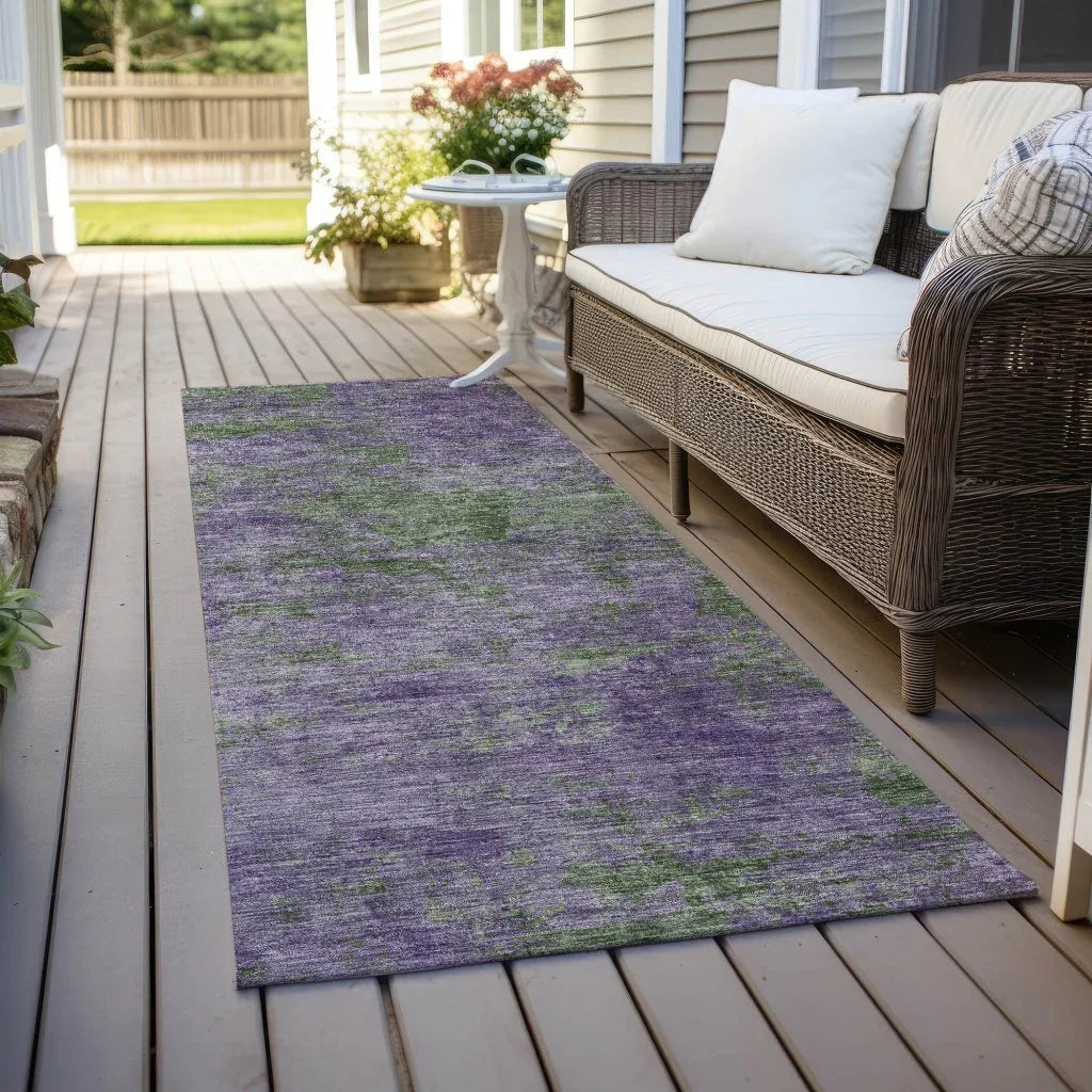 LOOMLAN Rugs Althea Purple Washable Indoor-Outdoor Rug