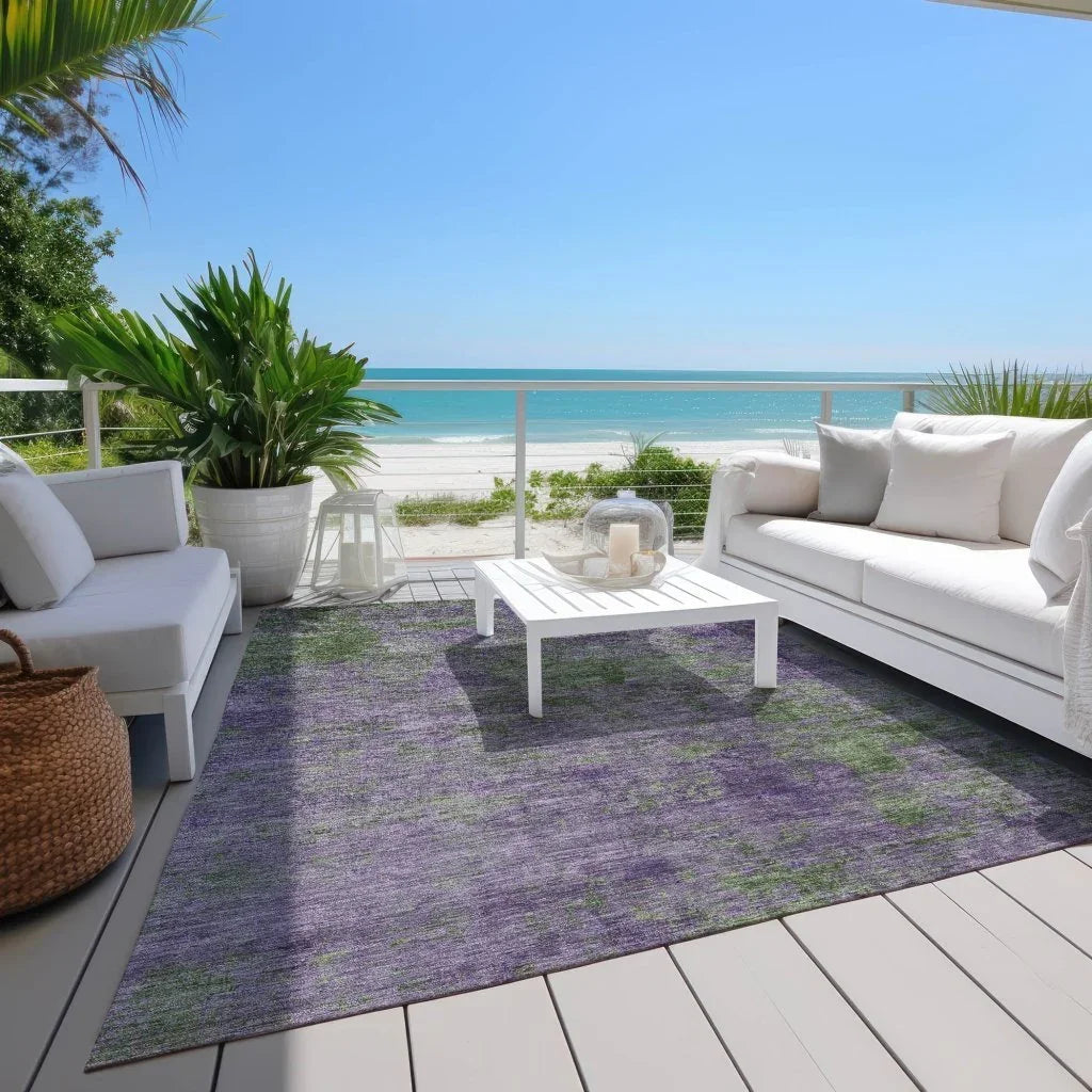 LOOMLAN Rugs Althea Purple Washable Indoor-Outdoor Rug