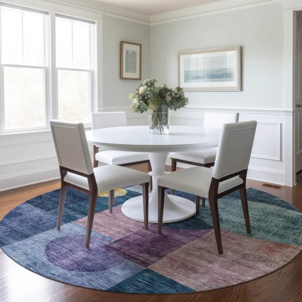 LOOMLAN Rugs Amara Blue Washable Indoor-Outdoor Rug