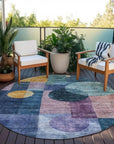 LOOMLAN Rugs Amara Blue Washable Indoor-Outdoor Rug
