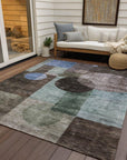 LOOMLAN Rugs Amara Brown Washable Indoor-Outdoor Rug
