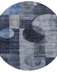 LOOMLAN Rugs Amara Navy Washable Indoor-Outdoor Rug