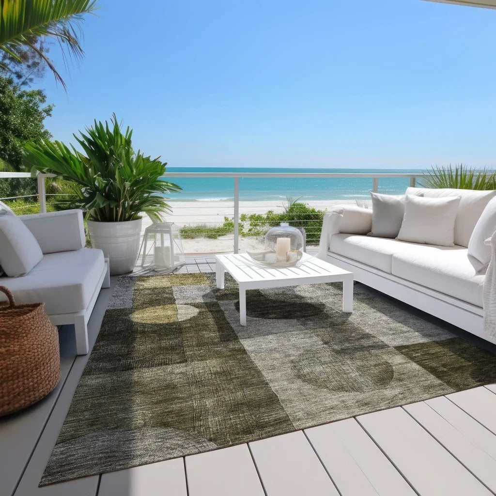 LOOMLAN Rugs Amara Taupe Washable Indoor-Outdoor Rug