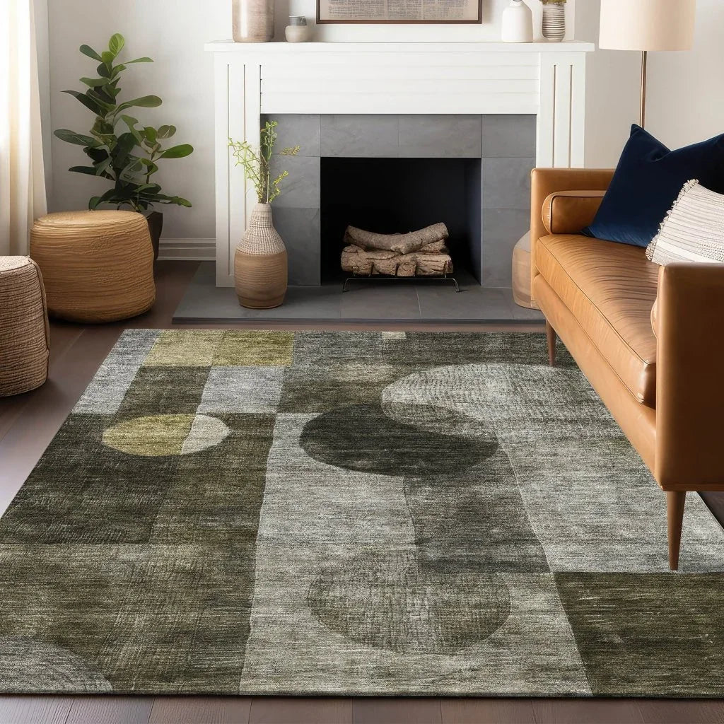 LOOMLAN Rugs Amara Taupe Washable Indoor-Outdoor Rug