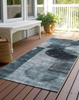 LOOMLAN Rugs Amara Teal Washable Indoor-Outdoor Rug
