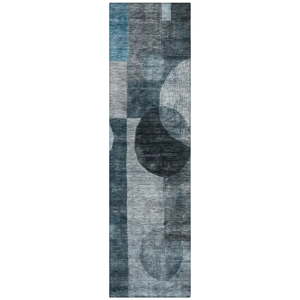 LOOMLAN Rugs Amara Teal Washable Indoor-Outdoor Rug
