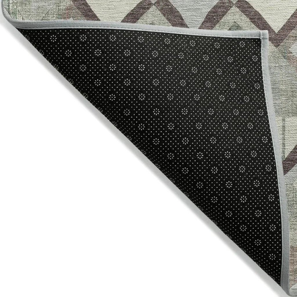 LOOMLAN Rugs Amarrah Green Washable Indoor-Outdoor Rug