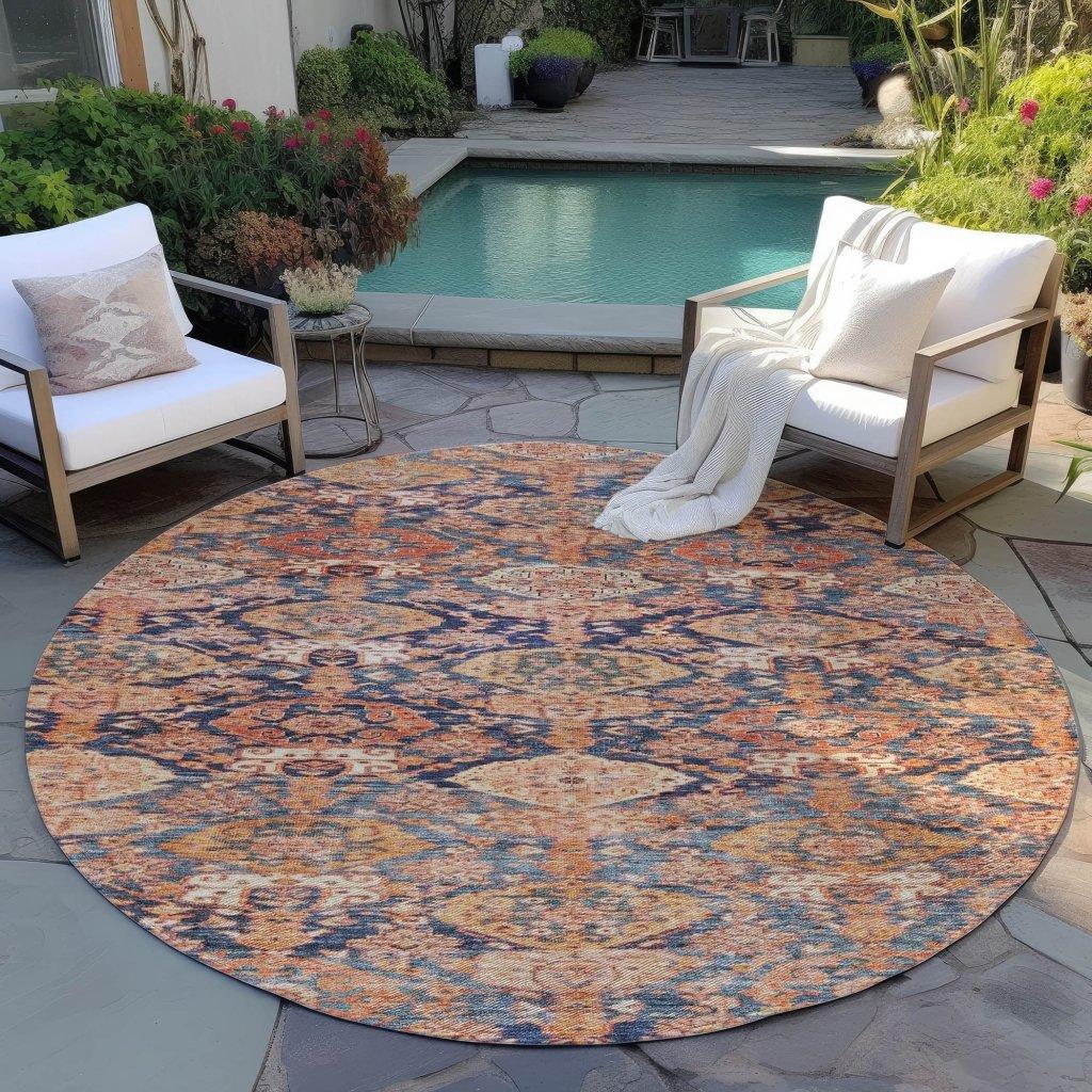 LOOMLAN Rugs Ambray Orange Washable Indoor-Outdoor Rug