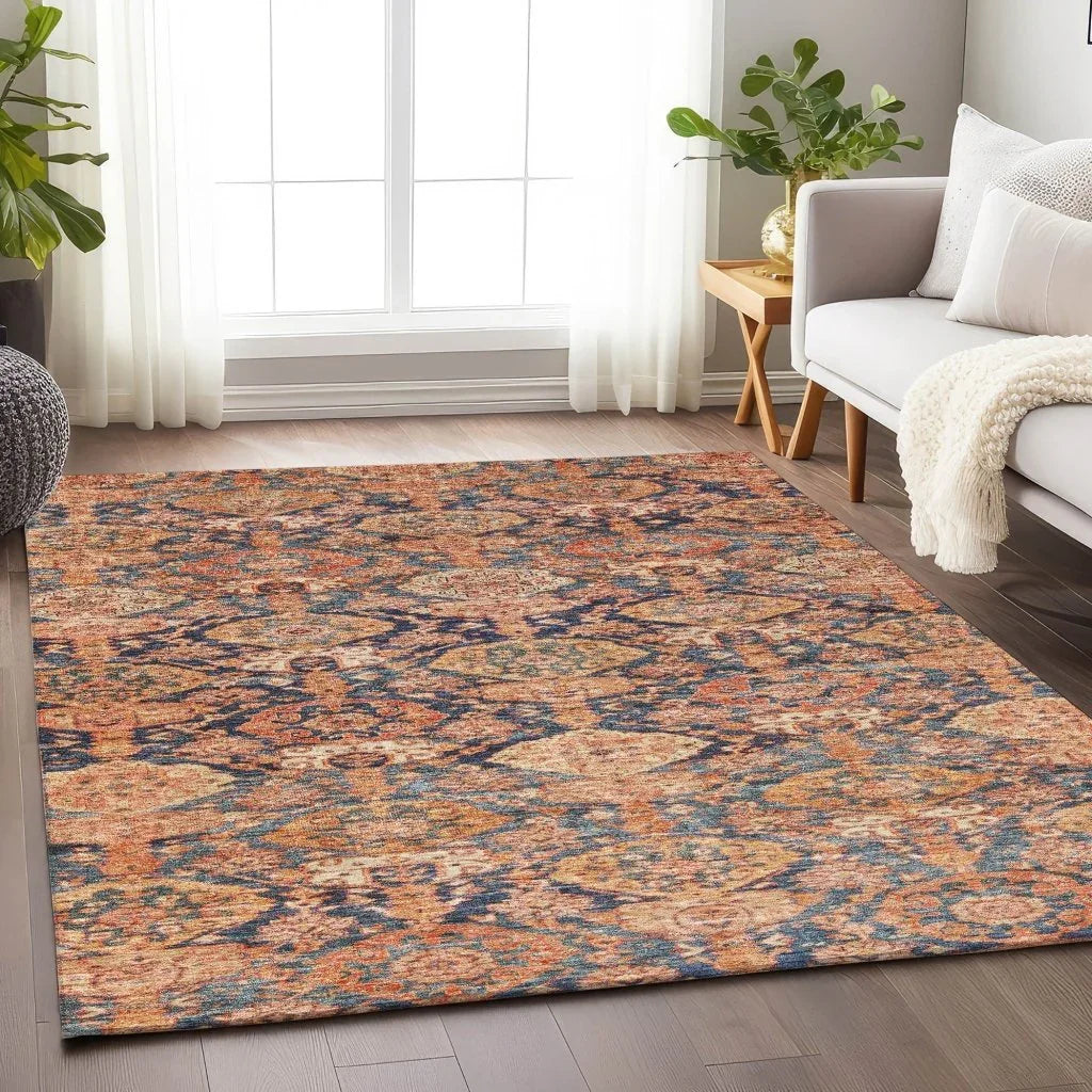 LOOMLAN Rugs Ambray Orange Washable Indoor-Outdoor Rug