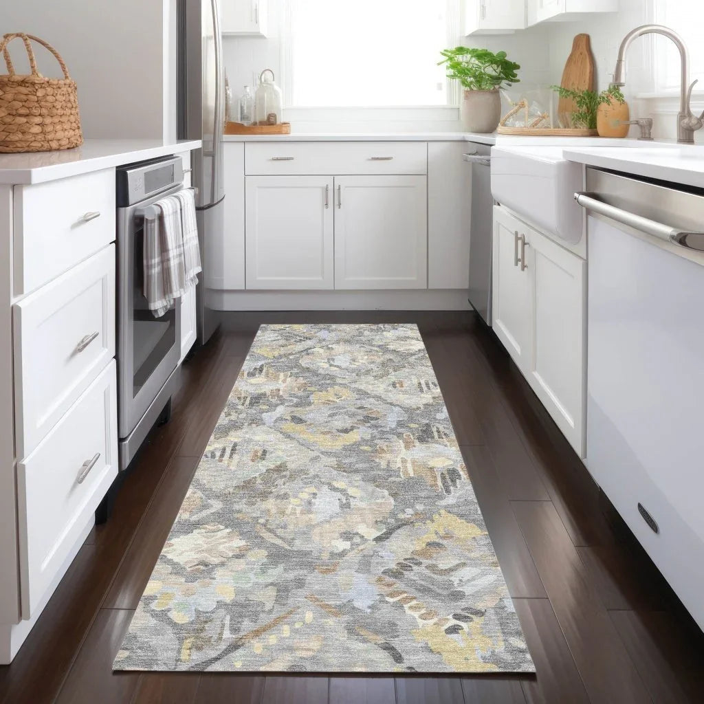 LOOMLAN Rugs Amethira Gray Washable Indoor-Outdoor Rug