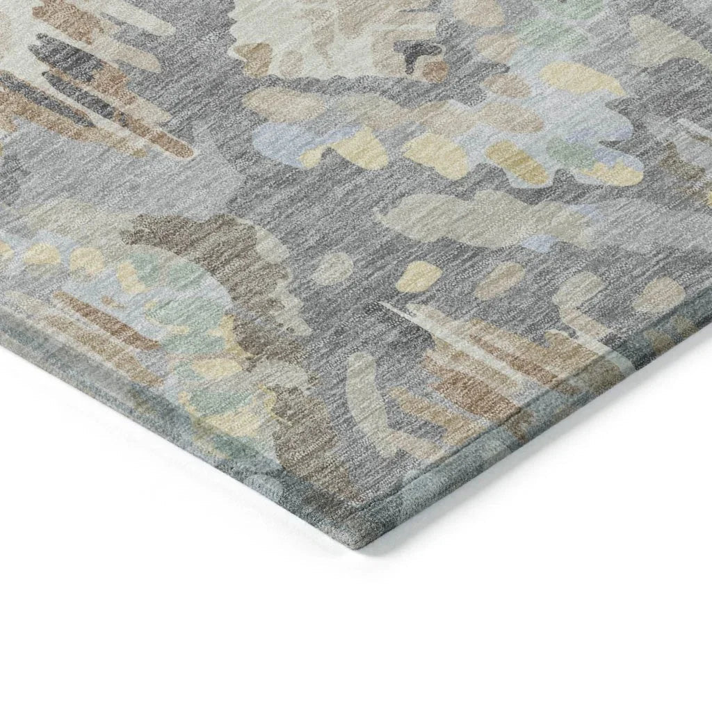 LOOMLAN Rugs Amethira Gray Washable Indoor-Outdoor Rug