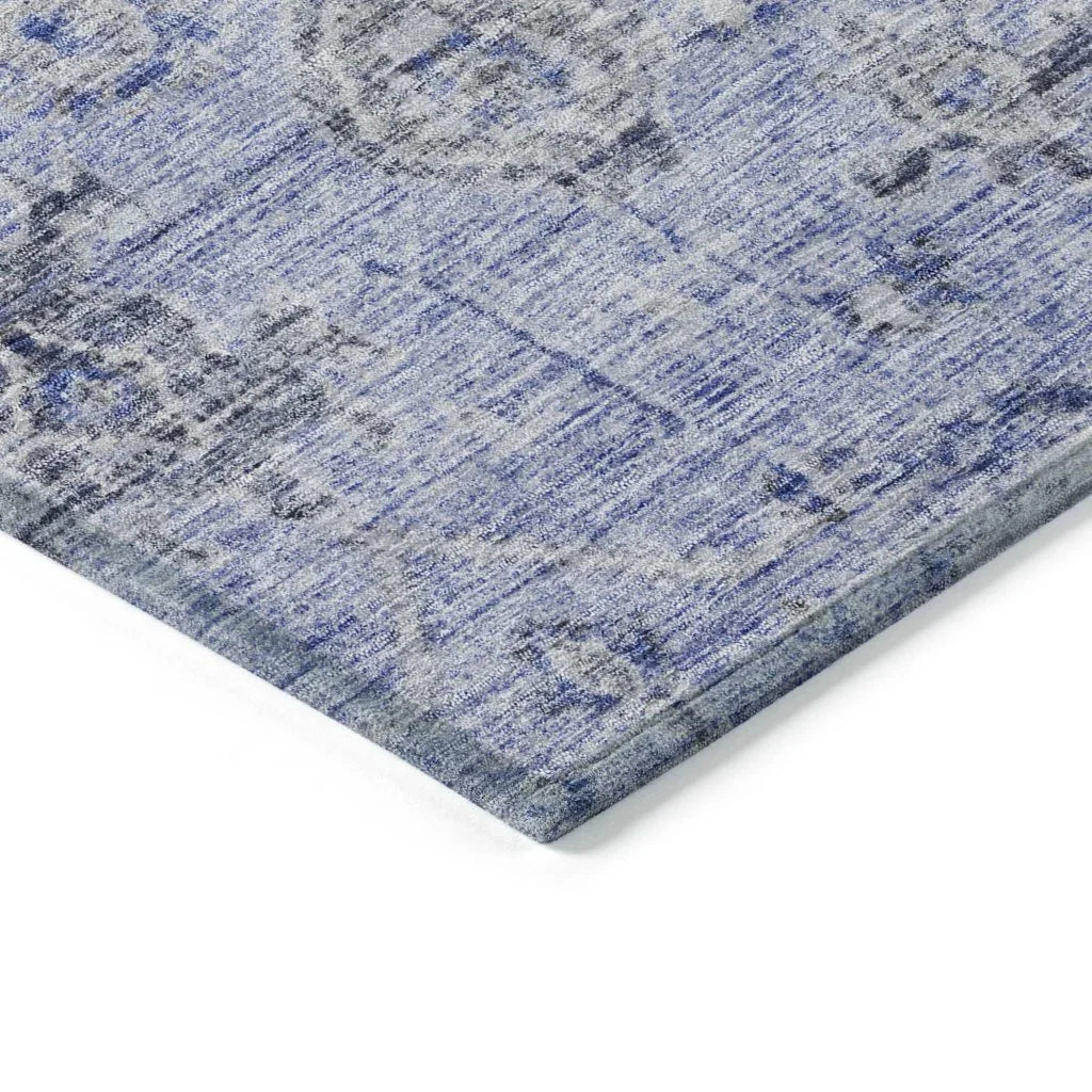 LOOMLAN Rugs Andorra Blue Washable Indoor-Outdoor Rug