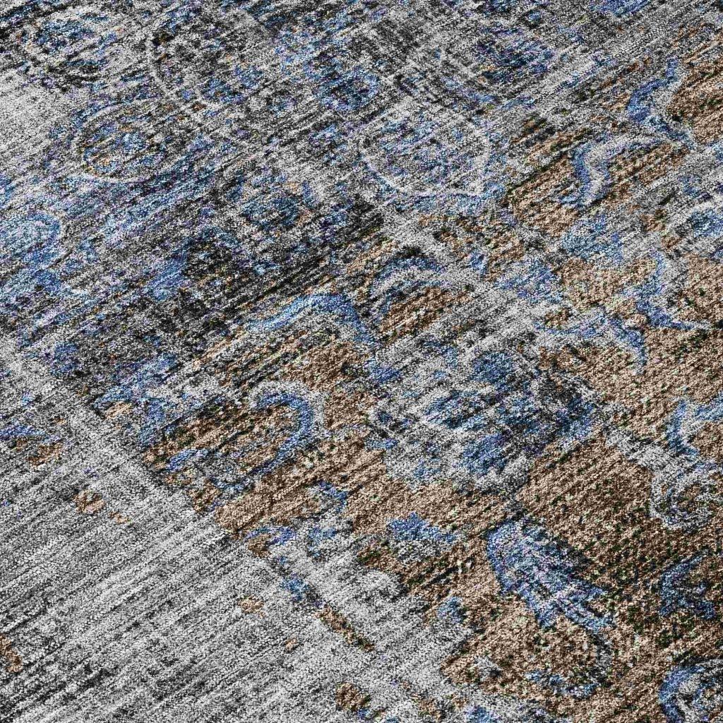 LOOMLAN Rugs Anna Blue Washable Indoor-Outdoor Rug