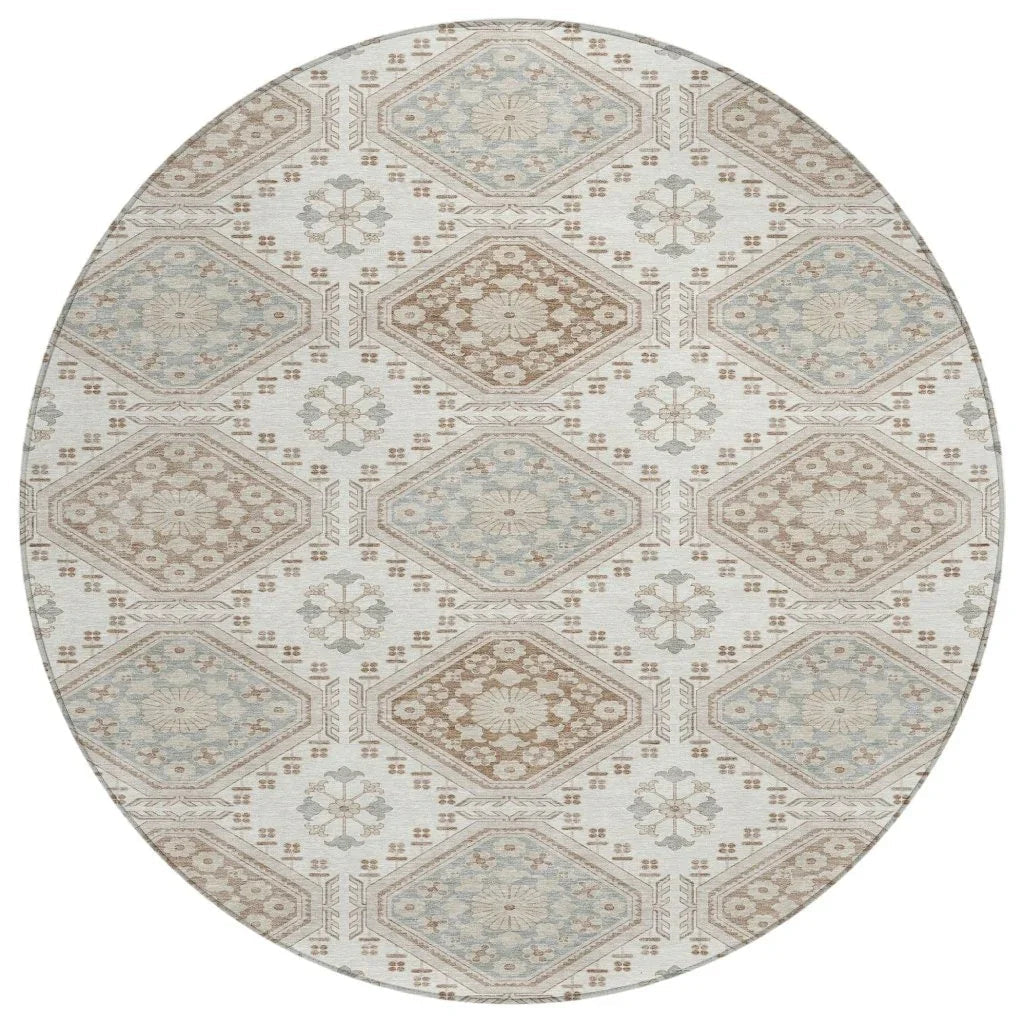 LOOMLAN Rugs Antheya Ivory Washable Indoor-Outdoor Rug