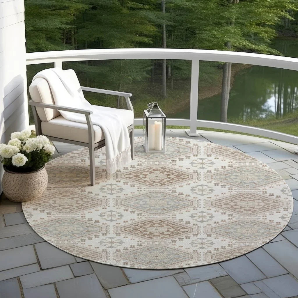 LOOMLAN Rugs Antheya Ivory Washable Indoor-Outdoor Rug