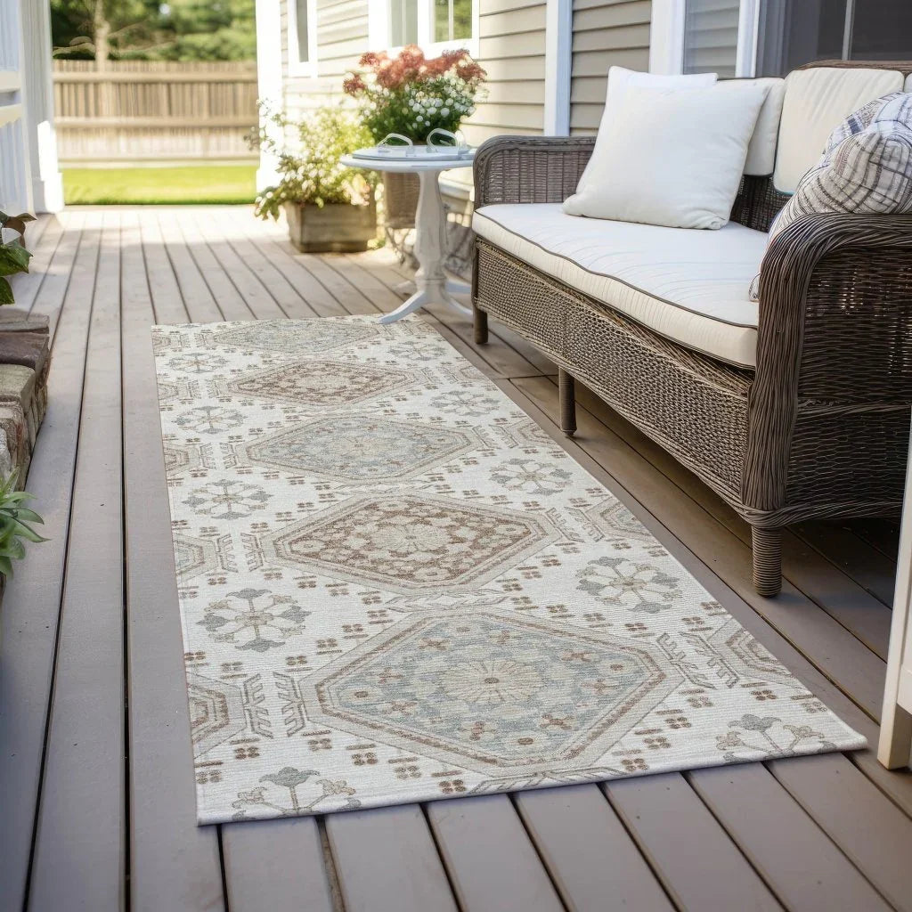 LOOMLAN Rugs Antheya Ivory Washable Indoor-Outdoor Rug