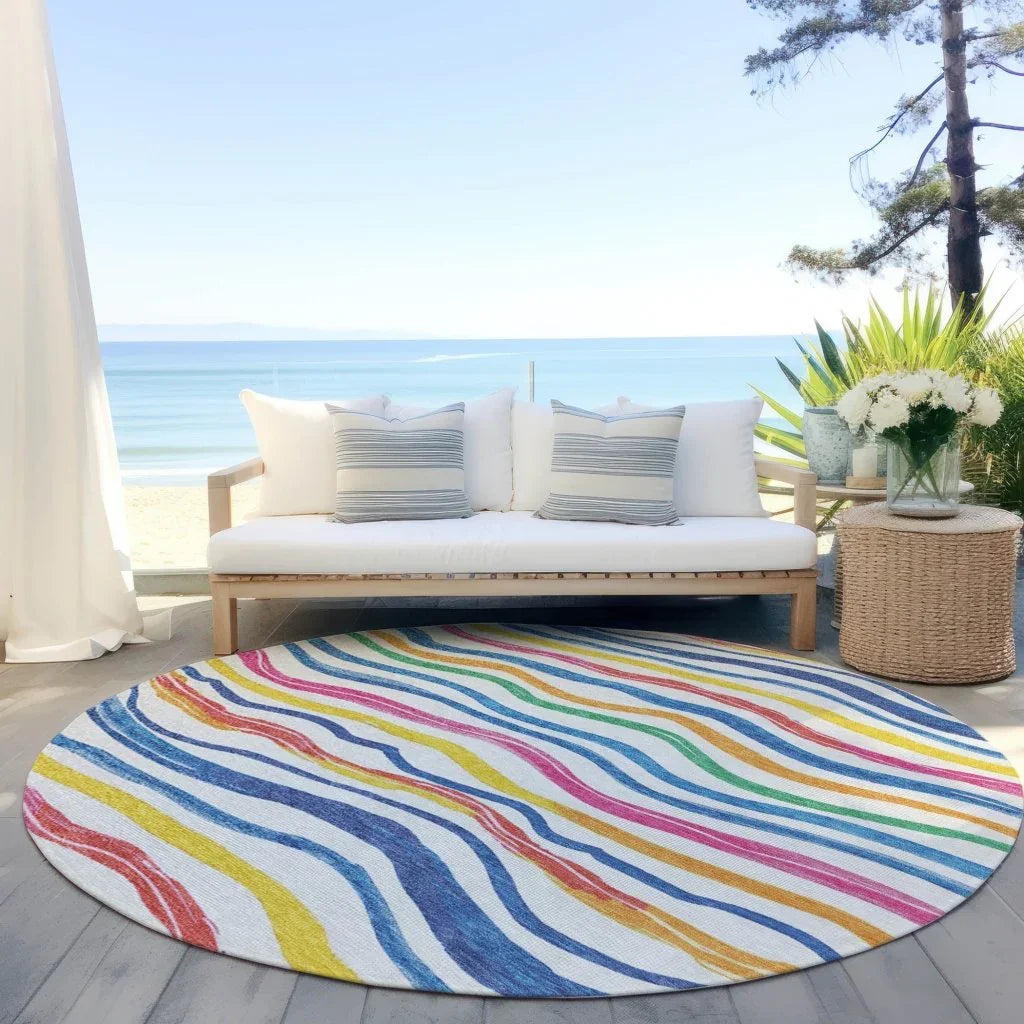 LOOMLAN Rugs Arayndra Ivory Washable Indoor-Outdoor Rug